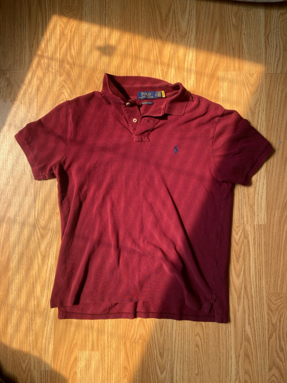 Burgundy Polo By Ralph Lauren Men's Polo Medium Shirt
